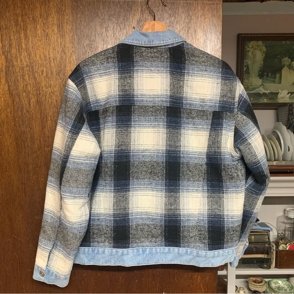 Mavi Nellie Denim Jacket Denim Jacket | Grey Plaid NWOT A3 - Picture 9 of 12